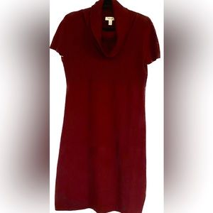 Burgundy short sleeve sweater dress